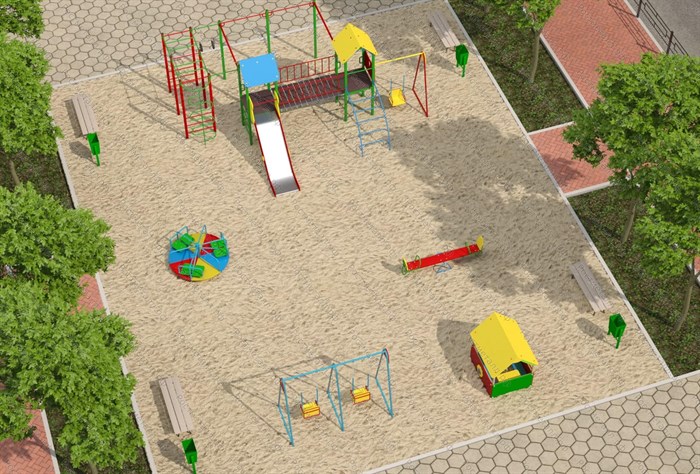 Детские и спортивные площадки на улицу, Готовое решение №8 (19 х 14) - фото 110671003