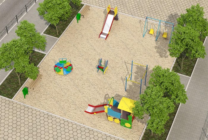 Детские и спортивные площадки на улицу, Готовое решение №9 (21 х 10) - фото 110671015