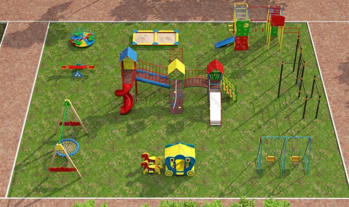 Детские и спортивные площадки на улицу, Готовое решение №15(23х21) - фото 110671075