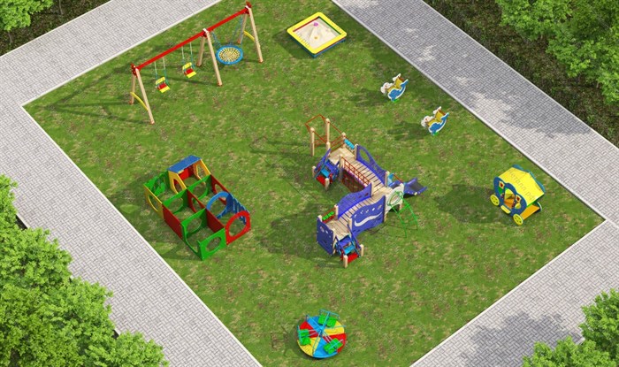 Детские и спортивные площадки на улицу, Готовое решение №22(17х19) - фото 110671145