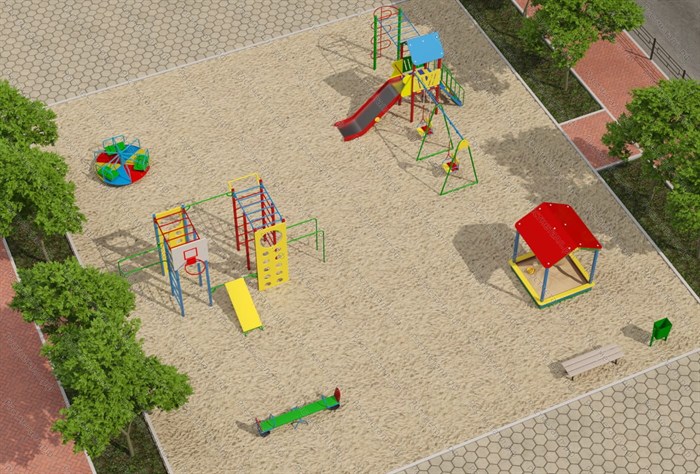 Детские и спортивные площадки на улицу, Готовое решение №25(18х19.5) - фото 110671170