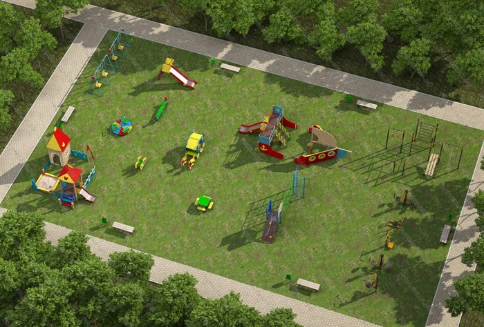 Детские и спортивные площадки на улицу, Готовое решение №32 (21 х 36) - фото 110671234