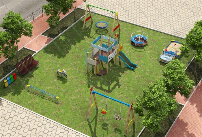 Детские и спортивные площадки на улицу, Готовое решение №33(8х11) - фото 110671253