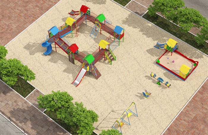 Детские и спортивные площадки на улицу, Готовое решение №35  (24х23) - фото 110671268
