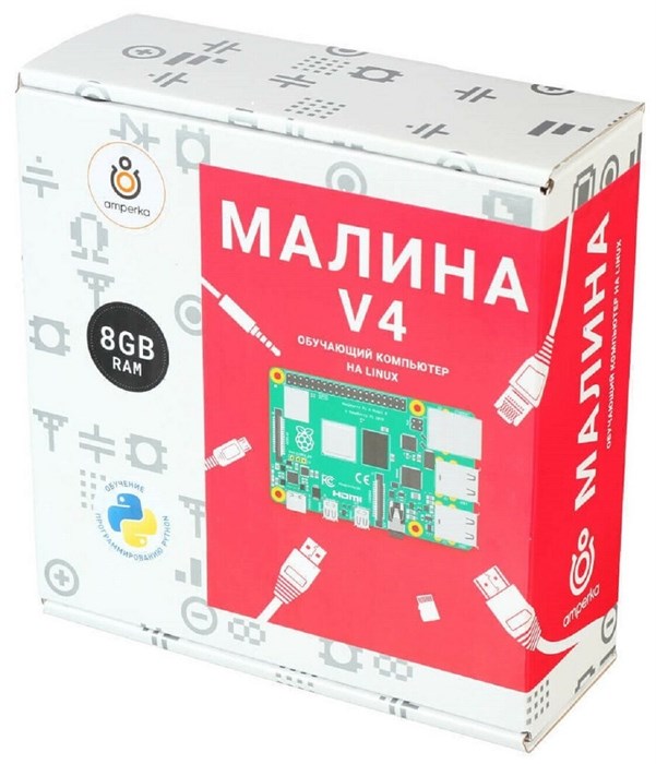Образовательный набор Малина v4 (8 ГБ) AMP-S061 - фото 115210843
