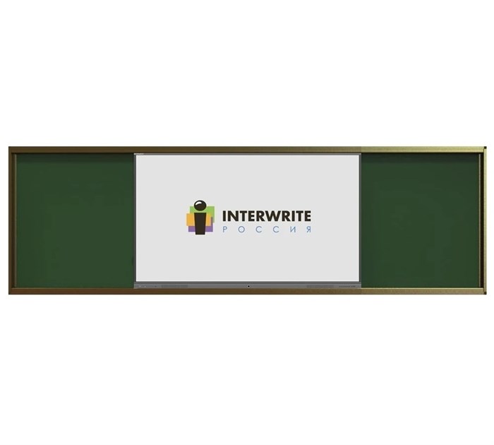 Комплект рельсовой системы с классной доской IGB1L и интерактивной панелью Interwrite 86" - фото 115244052