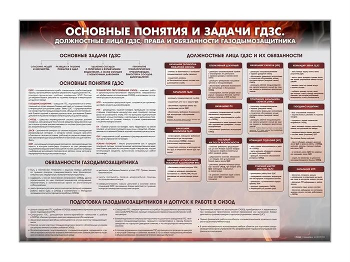 Стенд "Основные понятия и задачи ГДЗС. Должностные лица ГДЗС, права и обязанности газодымозащитника" Зарница ✅ - фото 115772266
