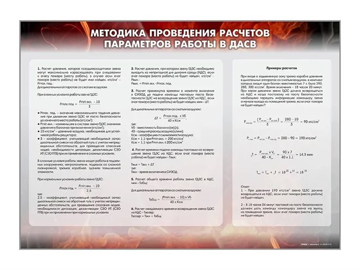 Стенд "Методика проведения расчётов параметров работы в ДАСВ 1.01" Зарница ✅ - фото 115772281