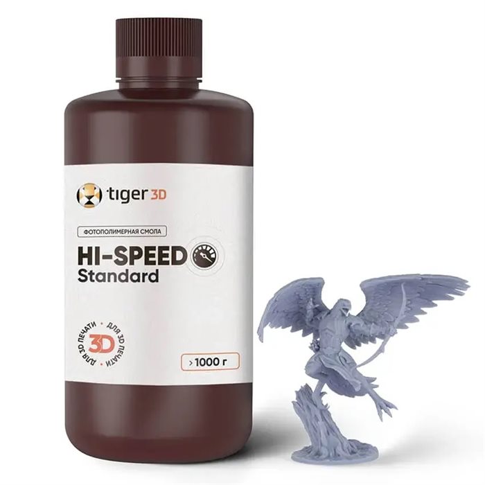 Фотополимерная смола Tiger 3D Hi-Speed Standard Resin, серая (1 кг) - фото 115797974