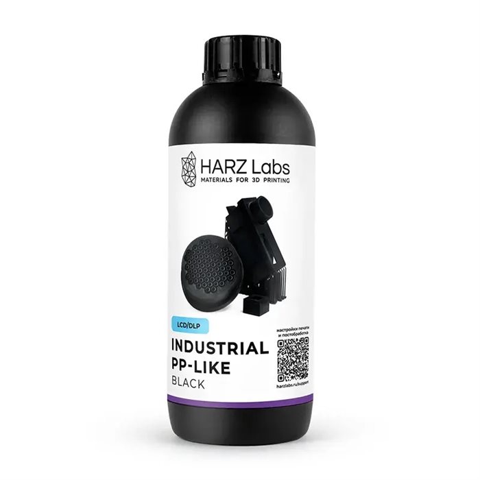 Фотополимерная смола HARZ Labs Industrial PP-Like, черный (1000 гр) - фото 115798049
