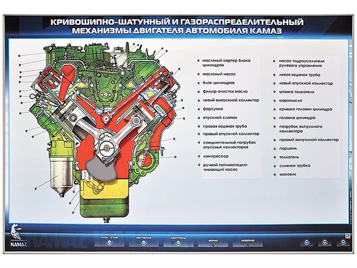 Электрифицированный стенд "Кривошипно-шатунный и газораспределительный механизмы двигателя автомобиля КамАЗ" ✅ - фото 117478199