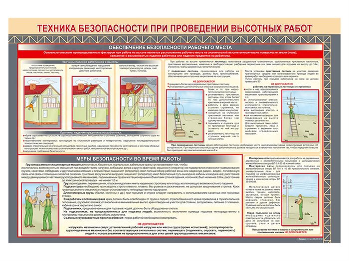 Стенд "Техника безопасности при проведении высотных работ" ✅ - фото 117478372