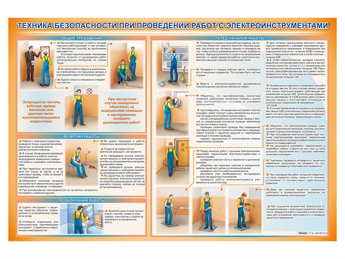 Стенд "Техника безопасности при работе с электроинструментом" ✅ - фото 117478460