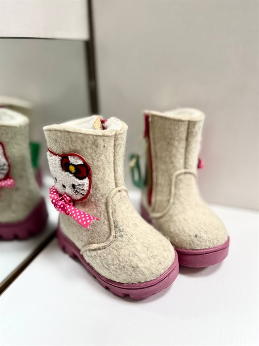 Детские валенки для девочки Kitty ФОМА, Россия, тэп, размеры 21, 22 (16514) LZ - фото 118615683