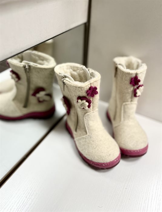 Детские валенки для девочки зимние размер 24, РФ бабочка (111116) - фото 118615721