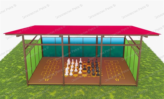 Теневой навес с интерактивным полом из Экопластика Petra 8000*4000 мм (32 кв.м) - фото 120623932