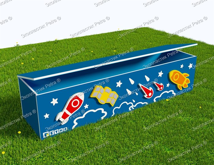 Вечная "Лавка-шкаф для хранения игрушек в теневой навес" из Экопластика PetraВариант № 05 - фото 120624024