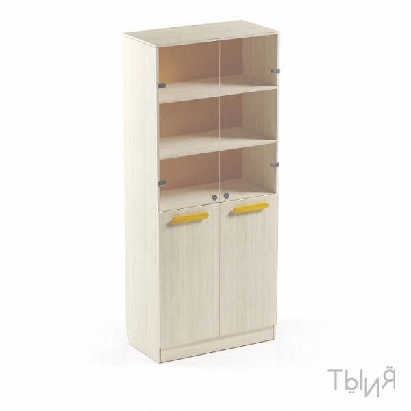 Шкаф для хранения "Лидер" закрытый со стеклом - фото 121232058
