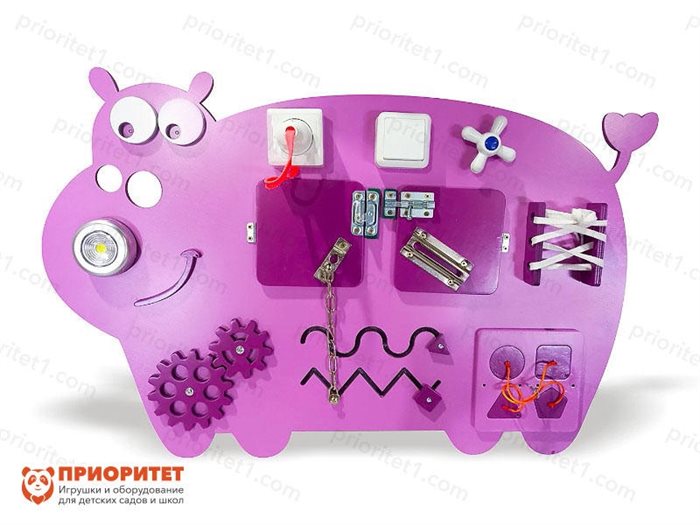 Бизиборд Сиреневый бегемот - фото 121512744