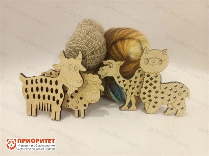 Тактильный набор для шнурования Зоопарк - фото 121513939