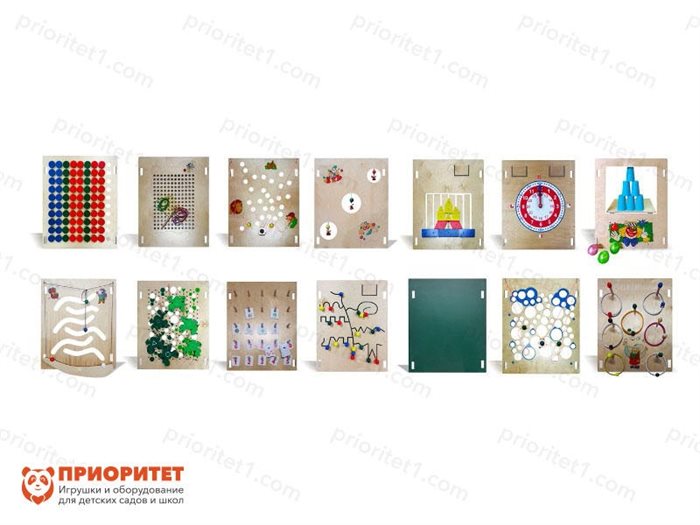 Набор тактильно-развивающих панелей 14 в 1 - фото 121514639