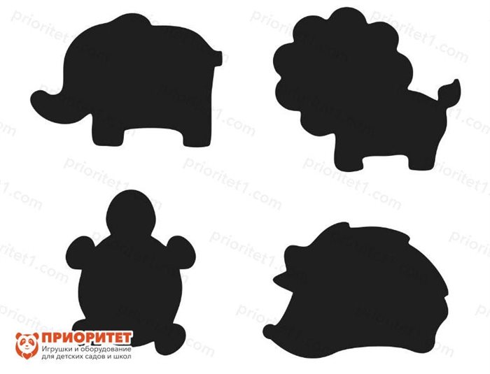 Набор фигурных грифельных меловых досок Зоосад - фото 121516748