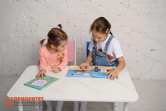 Стол на телескопических ножках Классика квадратный (белый) - фото 121517396