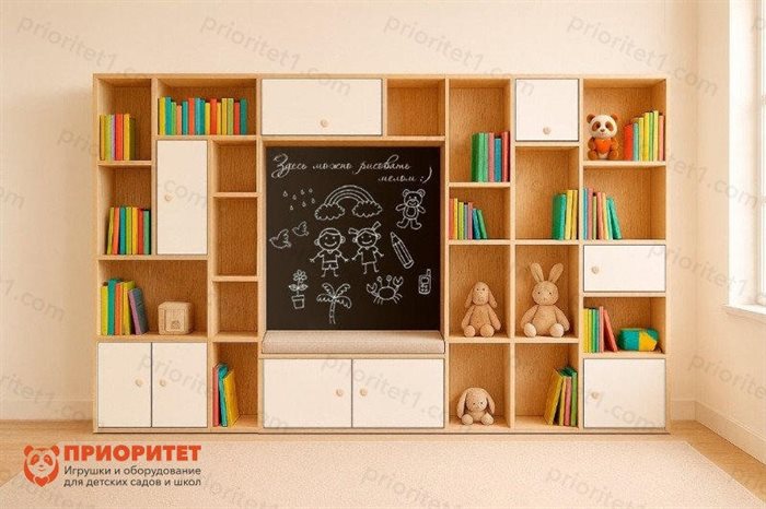 Стеллаж с местом для сидения Веселые полочки - фото 121517467