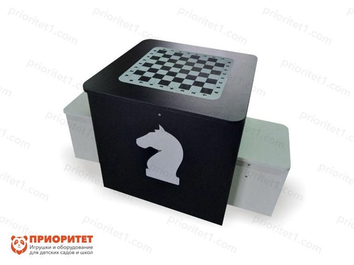 Шахматный стол Ход конем (с двумя табуретами) - фото 121517624