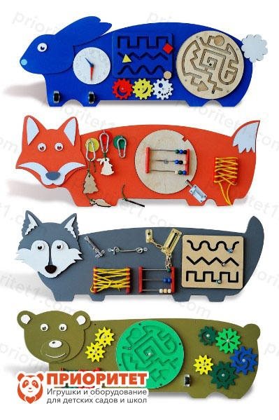 Набор бизибордов Лесные жители (заяц, лиса, волк, медведь) - фото 121518320