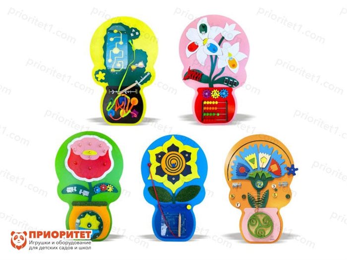 Набор бизибордов Мой сад №2 (кактус, ромашка, роза, подсолнух, василёк) - фото 121518347