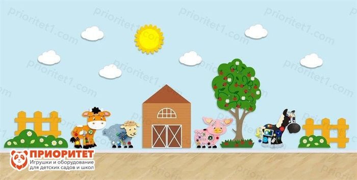 Комплексное настенное решение Малыши на ферме - фото 121518563