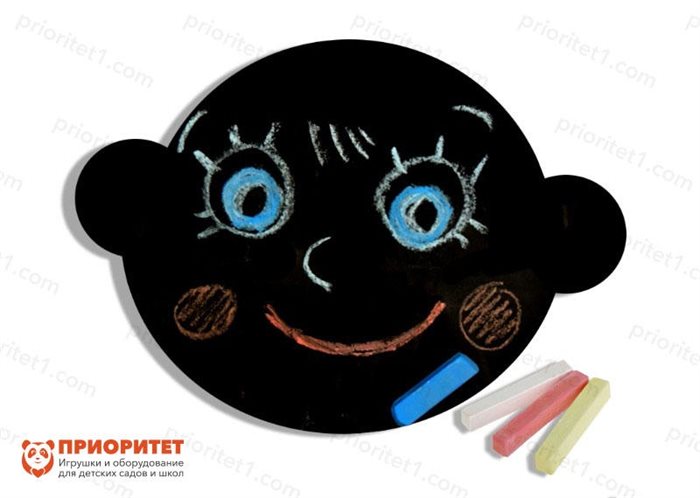 Фигурная грифельная меловая доска Эмоции на лице - фото 121519414