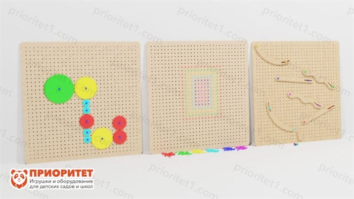 Набор тактильно-развивающих панелей Ценные игры - фото 121519526