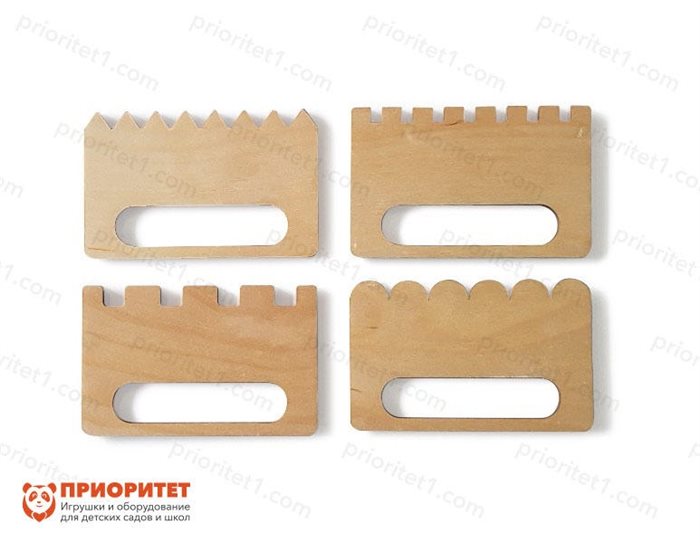 Трафареты для рисования песком Гребешки №1 (4 штуки) - фото 121519863