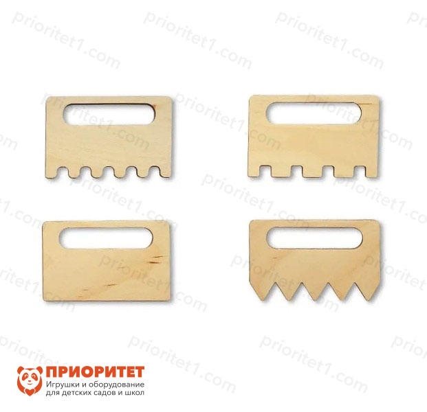 Трафареты для рисования песком Гребешки №2 (4 штуки) - фото 121519867