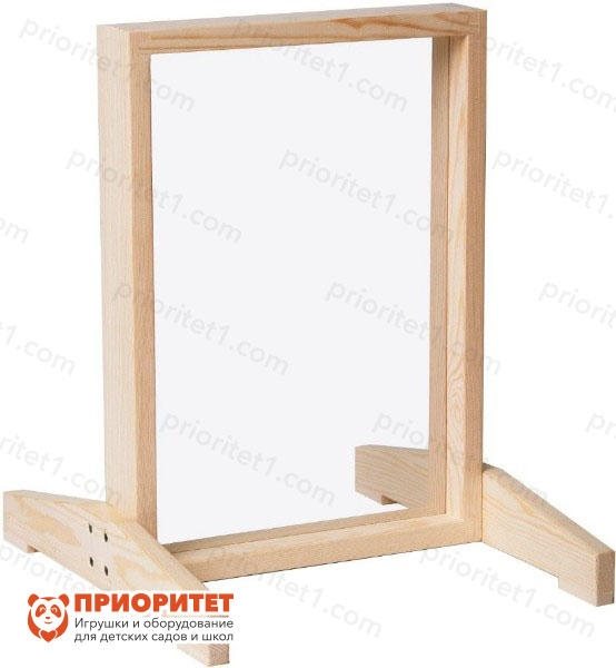 Детский мольберт для рисования маркером прозрачный Стандарт (750х550 мм, массив сосны) - фото 121520296