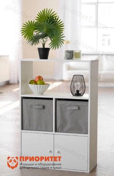 Стеллаж Нарния с дверцами и полками Д-20 БЕЛЫЙ - фото 121520582