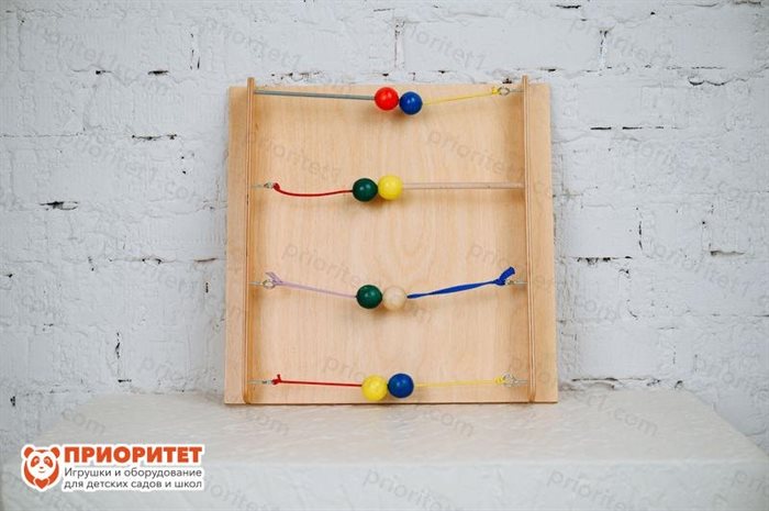 Тактильно-развивающая панель с текстурами Цветные шарики - фото 121520750