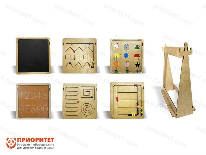 Набор тактильно-развивающих панелей Я учусь (с подставкой) - фото 121520791