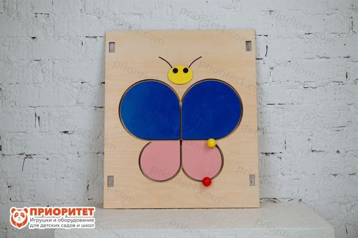 Тактильно-развивающая панель-лабиринт Летний мотылек - фото 121521163