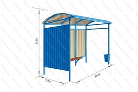 Автобусная остановка  Стандарт 3м две стенки профнастил