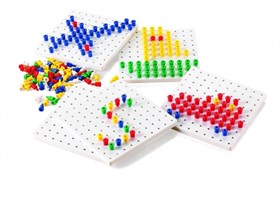 Образовательная мозаика "Peg Board" EDX (5 цветов, 5 досок, 1000 деталей)