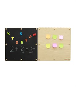 Двухсторонняя панель "Магнитная меловая и деревянная" для STEM стены Masterkidz