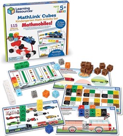 Развивающая игрушка "Соединяющиеся кубики. Машинки" Learning Resources (115 элементов, с карточками)