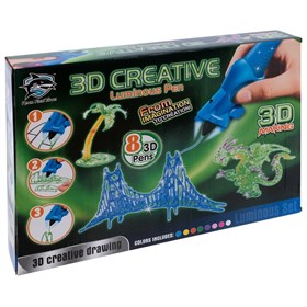 Набор детских 3D-ручек 3D-Creative (8 шт., светящиеся чернила) Y8808-2