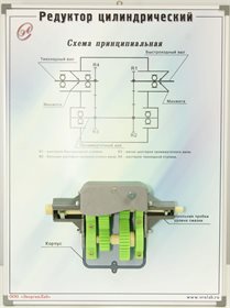 Учебный плакат-планшет «Редуктор цилиндрический» ✅