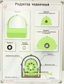 Учебный плакат-планшет «Редуктор червячный» ✅