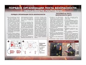 Стенд "Порядок организации поста безопасности. Обязанности постового" ✅