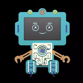 Интерактивная панель с бизибордом Service.Interactive "Робот", 24” ✅